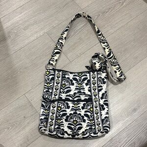 Vera Bradley Black and White Floral Shoulder Bag
